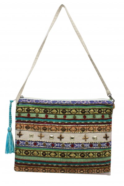 Embellished Dhurrie clutch